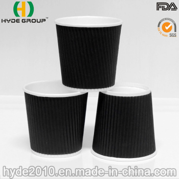 Taza de papel de café de pared corrugados biodegradables de 4 oz